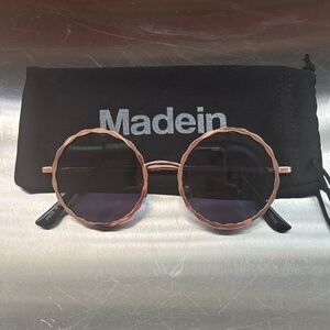 Unisex Round Sunglasses - Black and Rose Gold. Purchased at Urban outfitters.